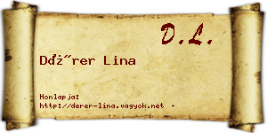 Dérer Lina névjegykártya